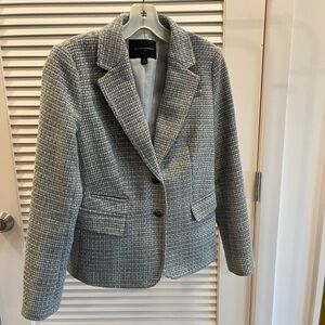Banana Republic grey houndstooth winter blazer
